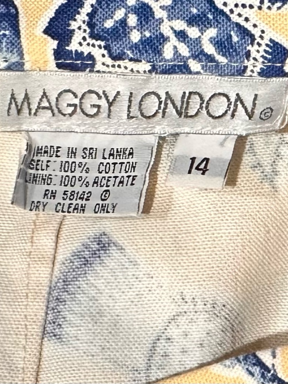 Vintage Maggy LondonWomen’s Yellow & Blue Floral Print Skirt size 14 - Picture 8 of 8